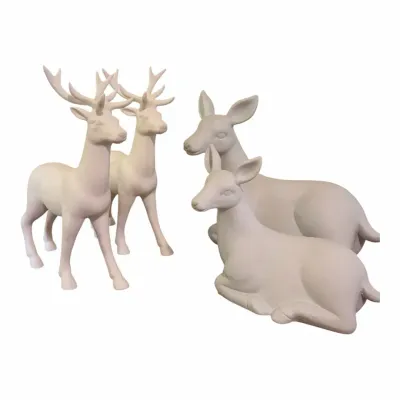 Ceramic Reindeer & Doe Figurines 