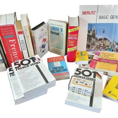 French And German Language Learning Books And Audio Cassettes
