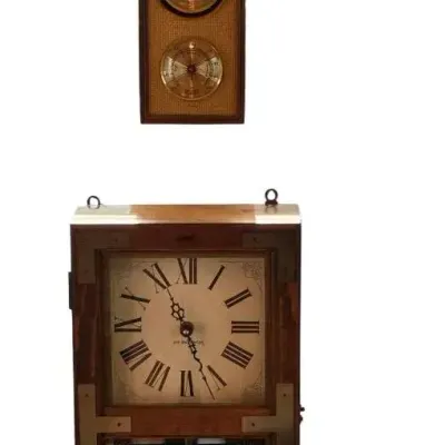 Vintage Quartz Regulator Eye Encounter Wall Clock And Analog Wall mounted Weather Station