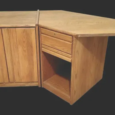 Modular Wooden Corner Cabinet/Partial Desk (See Also MT005DR)