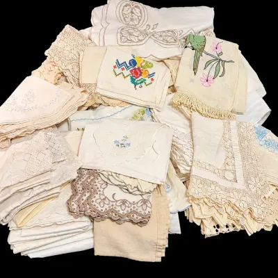 Embroidered Linens Mystery Lot 2 Of 2