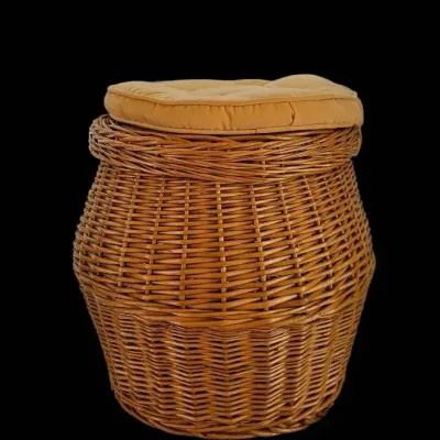 Large Woven Wicker Storage Basket And Throws To Fill It