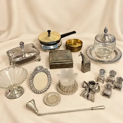 Silver Plate And Toned Trinket Mystery Lot