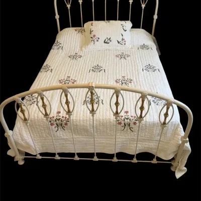 Vtg Elliott’s Design White Enameled Iron & Brass Bed & More