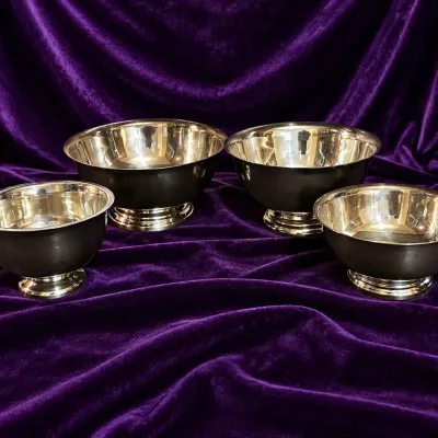 Four Silver Plated Footed Presentation Bowls