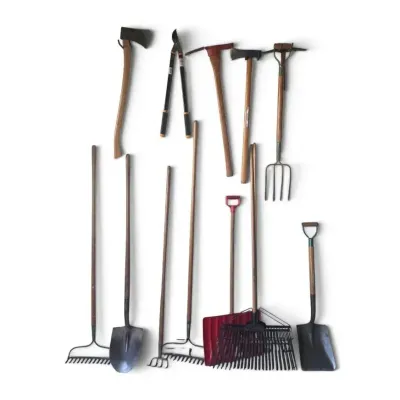 Essential Yard & Garden Hand Tool Lot (Axe, Shovels, Rakes And More)