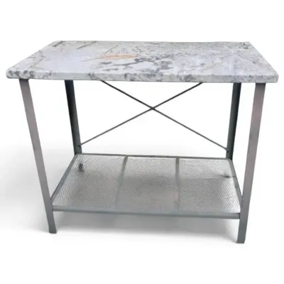  Modern Metal Console Table with Granite Top