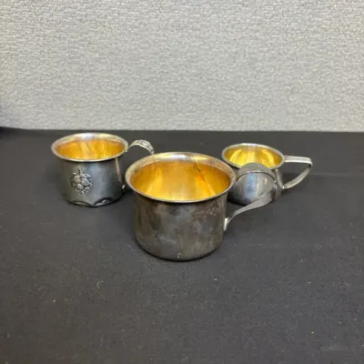 3 Vintage Sterling Silver Baby Cups