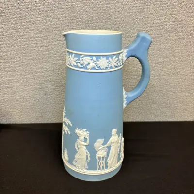 Vintage Wedgwood Jasperware Pitcher 8.5”