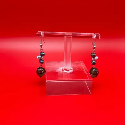 Stacked Baroque Pearls Dangle Earrings