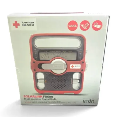 New in box Etón American Red Cross Solarlink FR600 Multi-Purpose Digital Emergency Radio