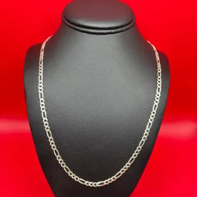 24” Sterling Silver Figaro Link Chain