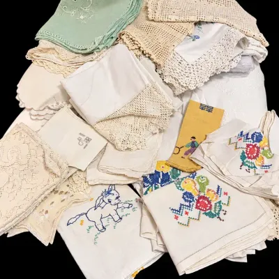 Embroidered Linens Mystery Lot 1 Of 2