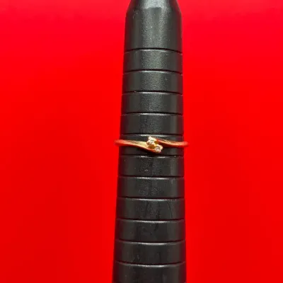 10K Plumb Yellow Gold Diamond Pinky Ring