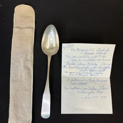 Antique Early American Silver Serving Spoon
