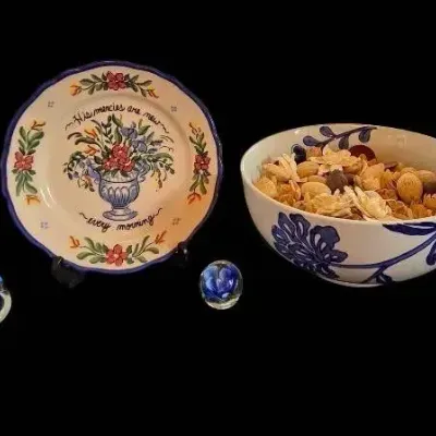 Homer Laughlin Decorative Plate, Blue And White Bowl, Paper Weights Dutch Clog