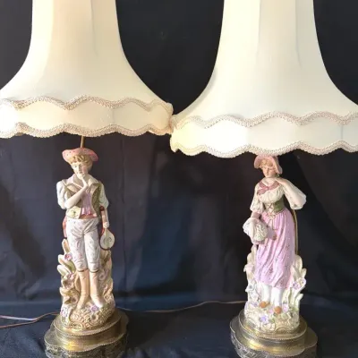 Pair of Vintage Victorian Figural Table Lamps