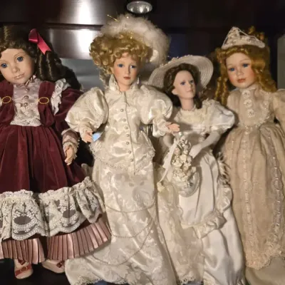4 Large Porcelain Collector Dolls