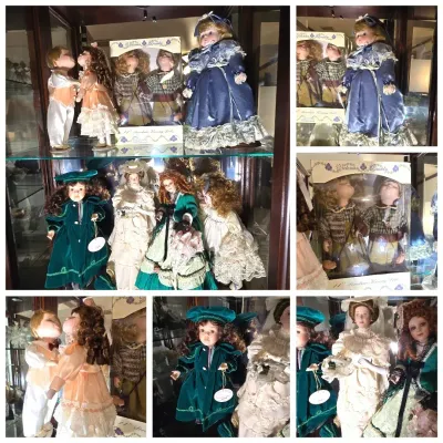 9 Porcelain Collector Dolls, Kissing Pairs, Victorian Style