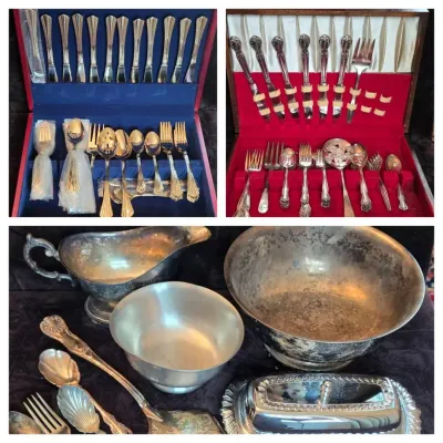 Silverplate & Stainless Steel Flatware Sets & Dishware