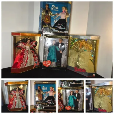 4 Vintage Mattel Barbie Dolls: I Love Lucy, Elvis Presley 