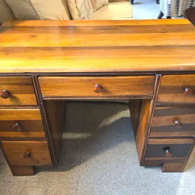 7 Drawer Vintage Wooden Desk