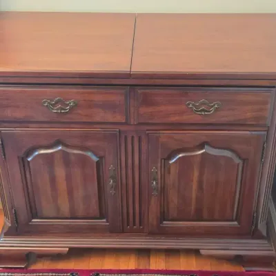 Vintage Thomasville Flip-Top Bar Server