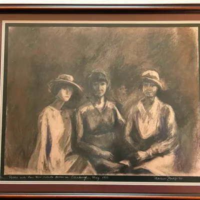 Painting -"Miss Peddie and her two friends taken in Edinburgh, May 1910"