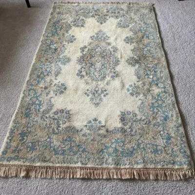 Traditional hand-knotted Persian-style wool area rug 