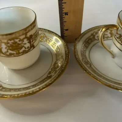 Vintage Noritake 37532-77630 flat demitasse cup and saucer set