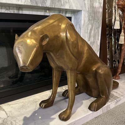 Sale Photo Thumbnail #9: Cast Bronze Jaguar Statue- 3 feet high