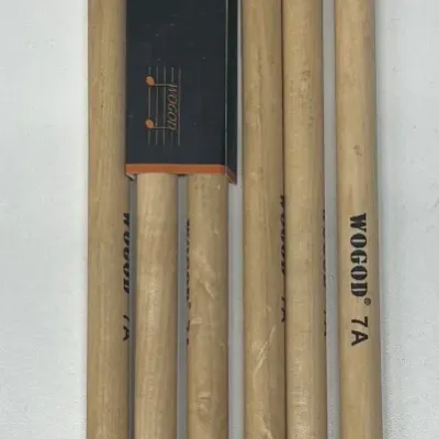 
(3) Pairs Of Wogod 7A 15.5 Inch Wooden Drumsticks