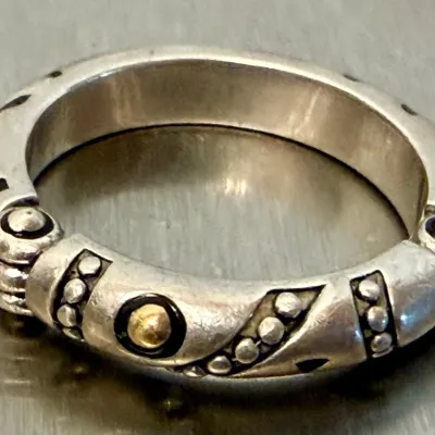 
Sterling Silver And 14k Gold Ring Size 7 - Weight 6 Grams