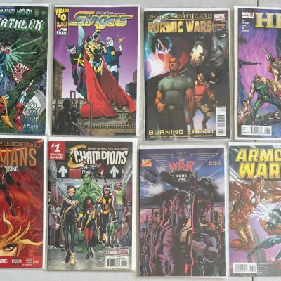 Assorted Marvel Comics - Deathlok, Slingers, Champions, The Ware Book 1, Armor Wars, And More