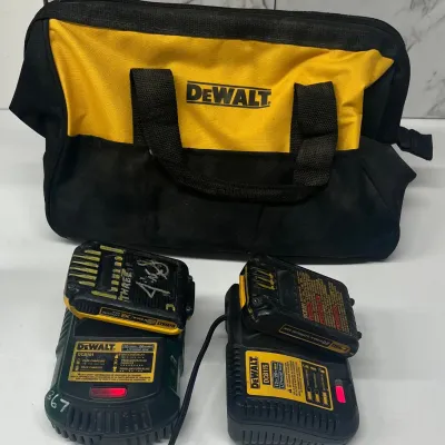 
(2) DeWalt 20v 1.5Ah Batteries With Charging Stations And Bag (As Is)