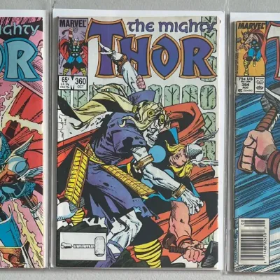Marvel Comics Group The Mighty Thor 1983 339, 1985 360, And 1988 394
