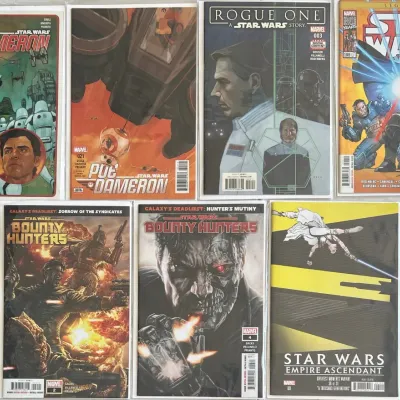 (7) Assorted Marvel Star Wars- Rogue One, Bounty Hunters, Poe Dameron, Legends, And Empyre Ascendants