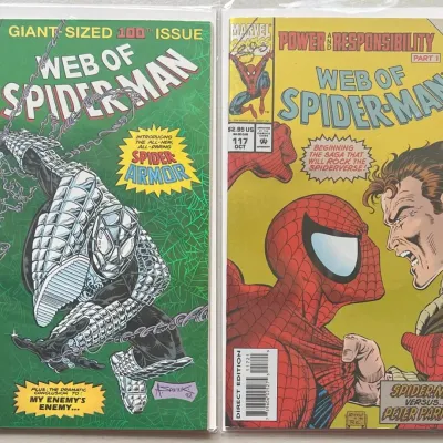 Marvel Comics Group 1993 And 1994 Web Of Spider-man 100th Issue And Fantastic Flip Book
