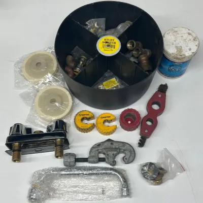 Plumbing Lot - Organizer, Pipe And Tube Cutters, Fittings, And More