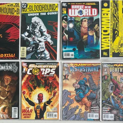 
(8) 1990's And 00's DC Comics - Bloodhound, Watchmen, Deathstroke, Brave New World, Merlyn, And More