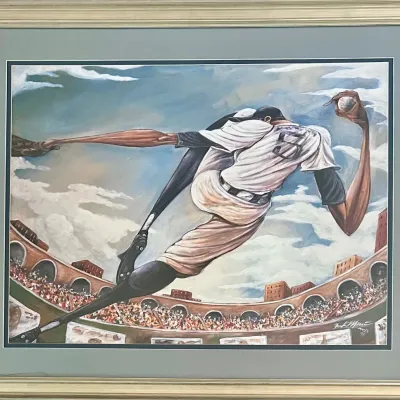 
"the Pitch" By Frank Morrison Glass Front Framed Print ( As Is )