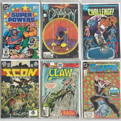 
(6) 1980's And 90's DC Comics - Super Powers, Demon, Challenge, Icon, Cops, And Claw