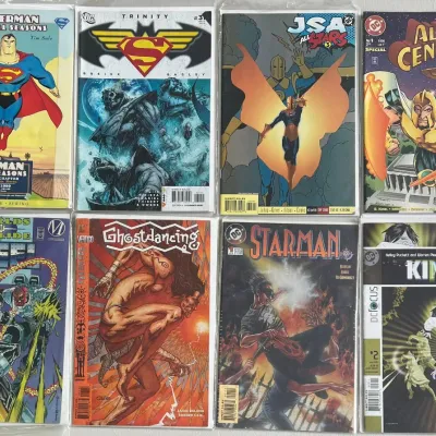 (8) 1990's And 00's DC Comics - Superman JSA Allstars, Star Man, Kinetic, Steel, Alpha Centurion, And More
