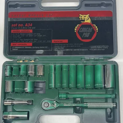 Cougar Pro No. A34 3/8" SAE Socket Set With Case