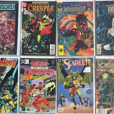 (8) 1990's DC Comics - The Warlord, The Creeper, Warrior, Hawkworld, Scarlett, The Sovereign Seven