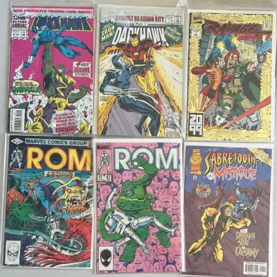 
(6) Marvel Comics - Darkhawk 1992 1& 2, Rom 1982 34& 67, Ravage 2099 1992 1