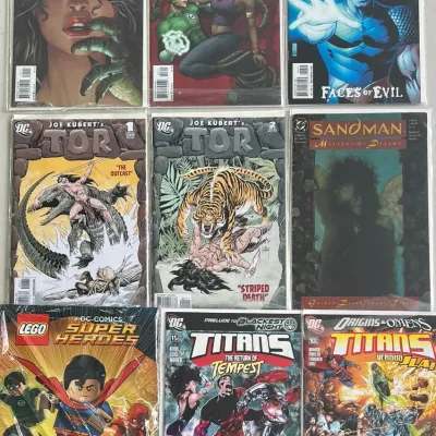 
(9) Assorted DC Comics - Voodoo, Tor, Titans, Sandman, And Lego Super Heroes