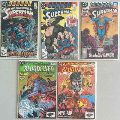 DC Comics Superman Annual And Bloodlines 1987-1993 1, 2, And 5