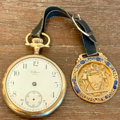 Antique Waltham Gold Filled 20 Year Case Pocket Watch 22584934 (as Is) W Ward's Tip Top Bread Fob