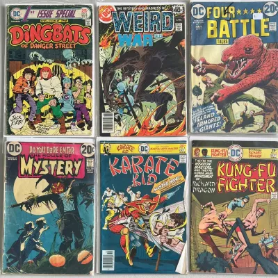 (6) 1970's DC Comics - Dingbats, Weird War, Four Battle, Karate Kid, Kung-fu Fighter, House Of Mystery